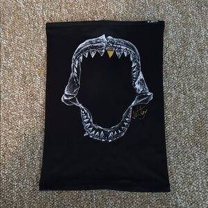 Black Neck Gaiter with Shark Design